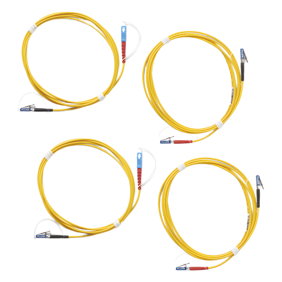 Kit de Cables de Referencia de Comprobación Monomodo CertiFiber Pro, Para Fibras con Conectores LC (2 SC/LC Metálico, 2 LC/LC Metálico), de 2 Metros
