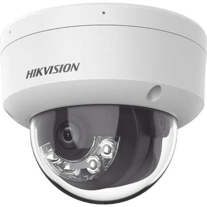 [Dual Light] Domo IP 2 Megapixel / Lente 2.8 mm / 30 mts IR + 30 mts Luz Blanca / Micrófono Integrado / Antivandálico IK08 / ACUSENSE Lite / Exterior