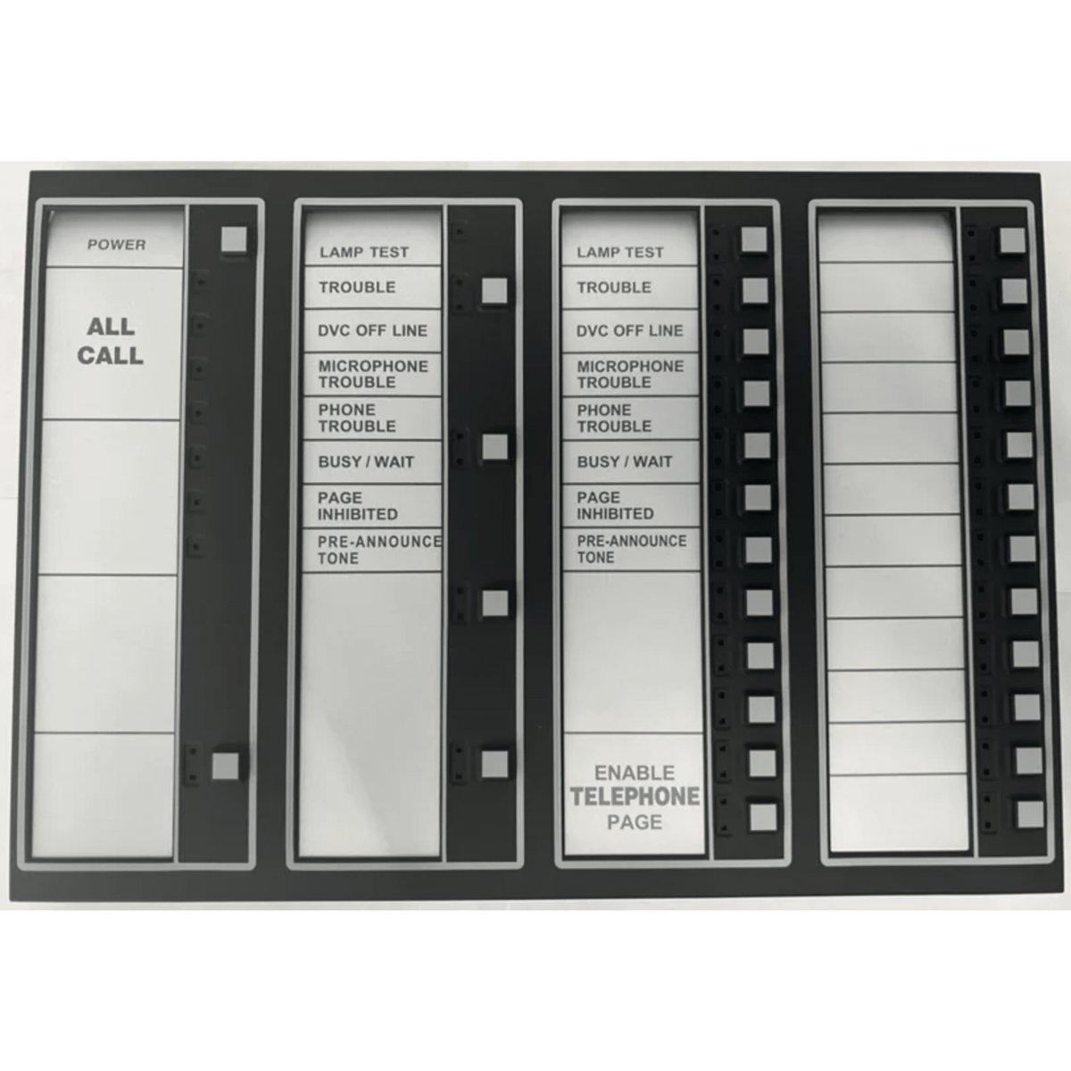 Teclado con pantalla para el sistema de audio DVC-EM de NOTIFIER, 24 botones programables y funciones de llamada general