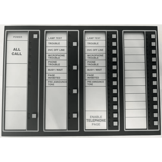 Teclado con pantalla para el sistema de audio DVC-EM de NOTIFIER, 24 botones programables y funciones de llamada general