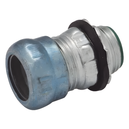Conector de Compresión Impermeable Aislado de Acero Galvanizado para Pared Delgada de 1 1/2" .