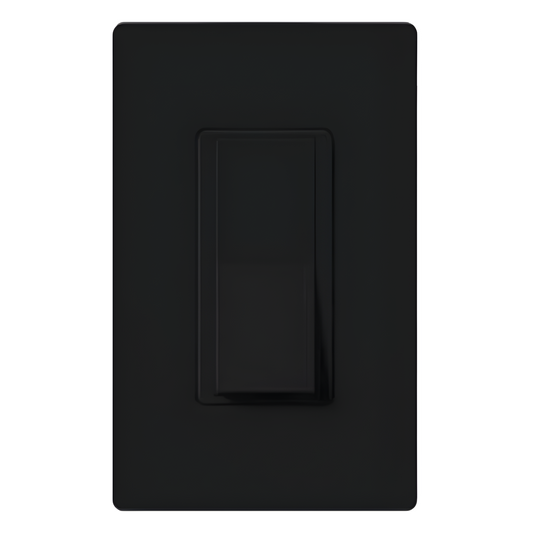 Apagador de paleta Claro unipolar de encendido y apagado, 15 A, 120/277 V, para todo tipo de cargas de iluminación y motores, color negro brillante