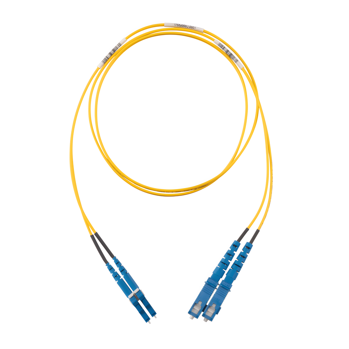 Jumper de Fibra Optica Monomodo 9/125 OS2, LC-SC Duplex, OFNR (Riser), Color Amarillo, 15 Metros (49.21 Pies)