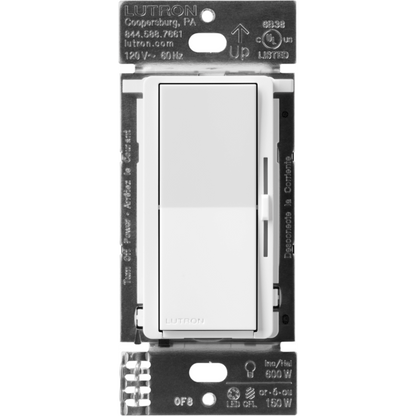 Atenuador de pared inteligente Diva con control deslizante, 120 V sin cable neutro, 150 W LED y CFL o 600 W incandescente y halógeno, sistema Caseta