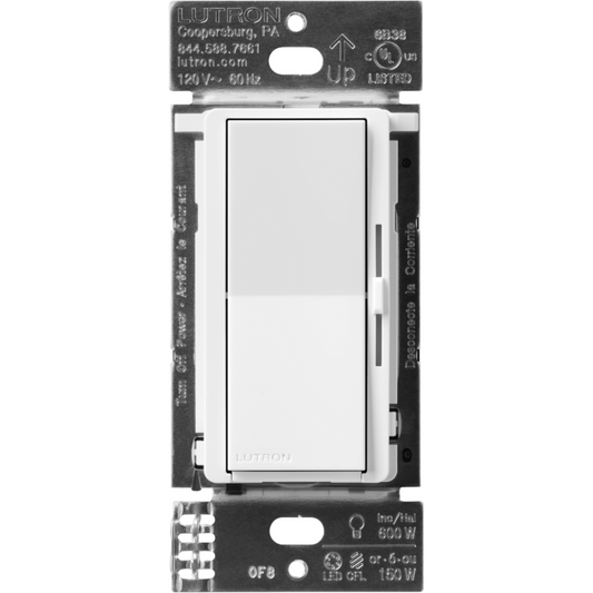 Atenuador de pared inteligente Diva con control deslizante, 120 V sin cable neutro, 150 W LED y CFL o 600 W incandescente y halógeno, sistema Caseta