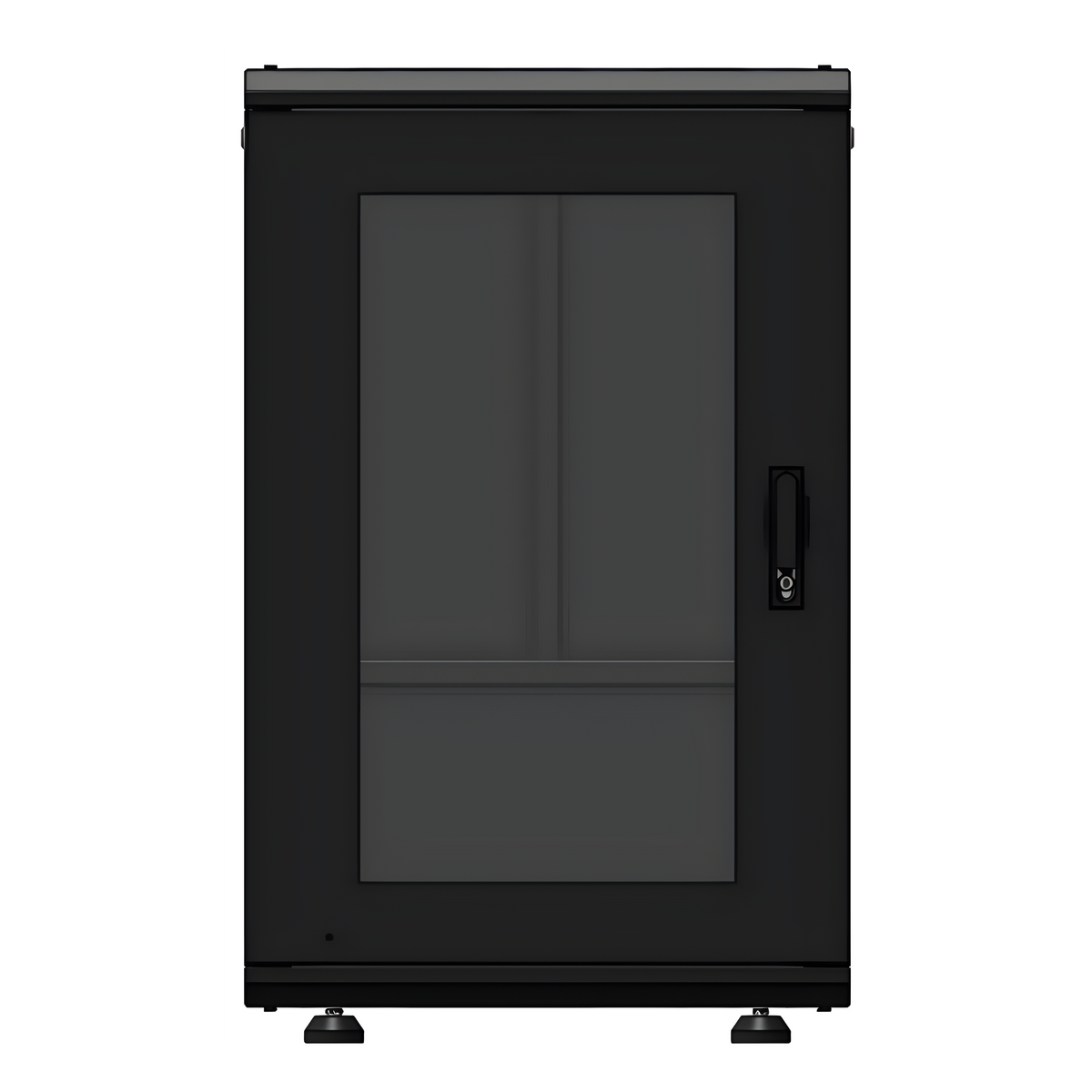 Gabinete Rack 19 Pulgadas / 18 Unidades / Piso / Puerta de Cristal / Acero Calibres 16-18-20 / Capacidad 750 kg (1653.5 lb) / Dimensiones 60 cm (23.6