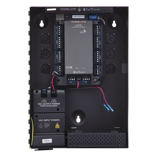 Controlador de Acceso para 4 Lectoras / Expandible a 4 Lectores Adicionales / 30,000 Tarjetas / 20,000 Eventos / Incluye Gabinete y Fuente de