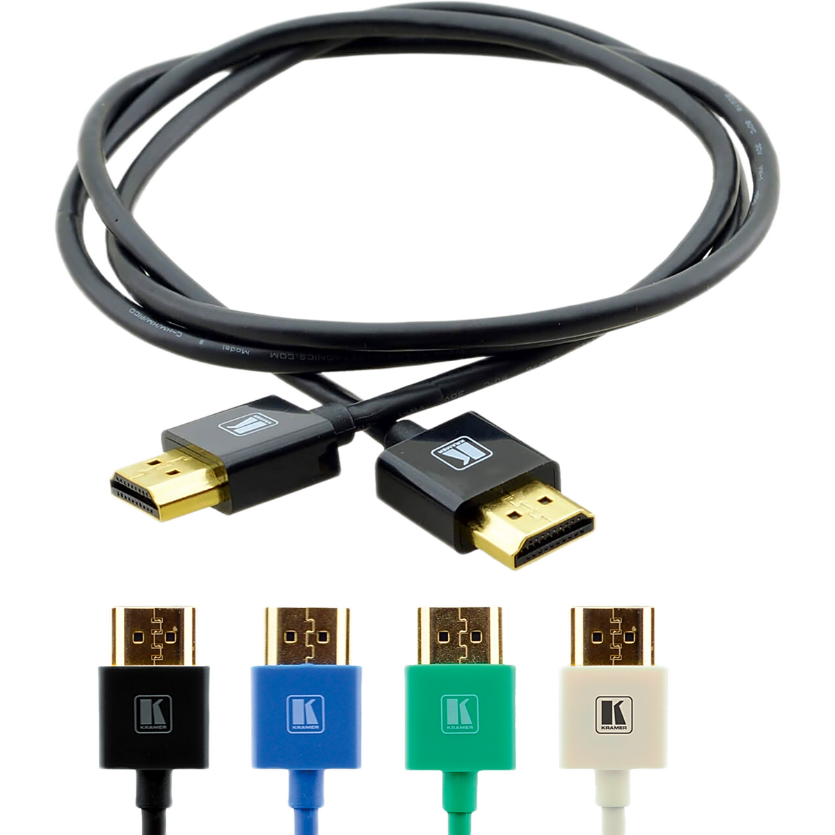 Cable HDMI Ultra Delgado Alta Velocidad con Ethernet | 4K@60Hz (4:4:4) | 18Gbps | Conector HDMI Delgado 16 mm (0.63 in) | Radio de Curvatura 36 mm