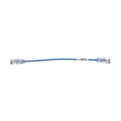 Cable de Parcheo UTP Cat6A, CM/LSZH, Diámetro Reducido (28AWG), Color Azul, 20 cm (7.87 pulgadas).