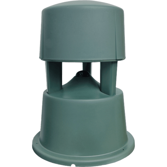 Bocina de Jardín Análoga / 30 Watts / Altavoz 5" / Línea 100 V / Sensibilidad 90 dB / SPL 108 dB / 50 Hz - 16 kHz / Color Verde / Exterior