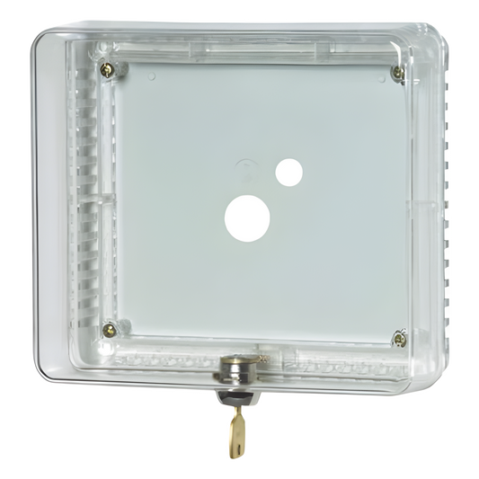Guarda antimanipulación para termostato de pared, cubierta transparente, tamaño mediano, montaje vertical u horizontal con cerradura de llave
