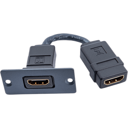 Wall Plate Inserción HDMI | Conexiones HDMI | Tamaño Espacio Simple | Negro