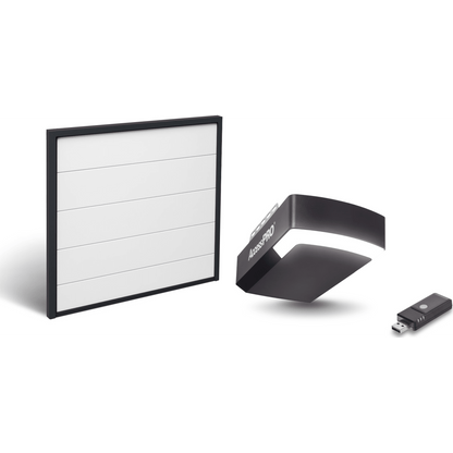 Kit Puerta de Garage 8x8 Pies (2.44 x 2.44 m) / Motor DC 1/2 HP / Insulada / Activación WiFi / Hasta 50 Controles / Lámina Calibre 26