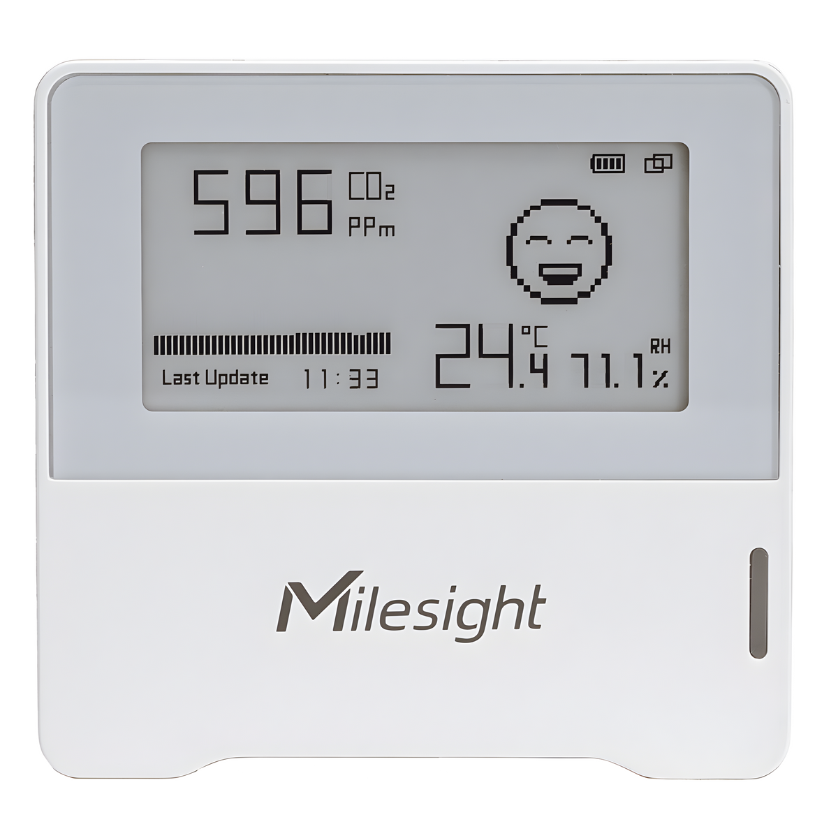 Sensor Ambiental IAQ LoRaWAN / CO2 + Temperatura + Humedad / Indicador Tipo Semáforo / Batería 3 Años / Monitoreo para Oficinas y Edificios