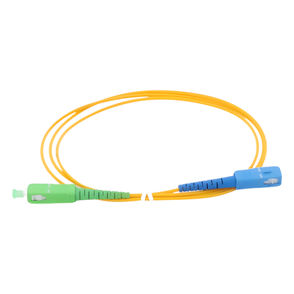 Jumper de Fibra Óptica Monomodo SC/APC-SC/UPC Simplex de 1 Metro (3.28 Pies), 2mm