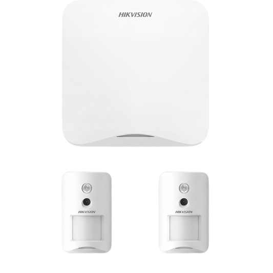 (AX HOME) KIT de Alarma AX HOME / Incluye: 1 Panel Wi-Fi / 2 Cámaras Inalámbricas + PIR / Batería de Respaldo / Compatible con Hik-Connect P2P y