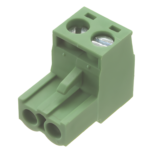 Conector terminal de alimentación de 2 pines en color verde (EPO)