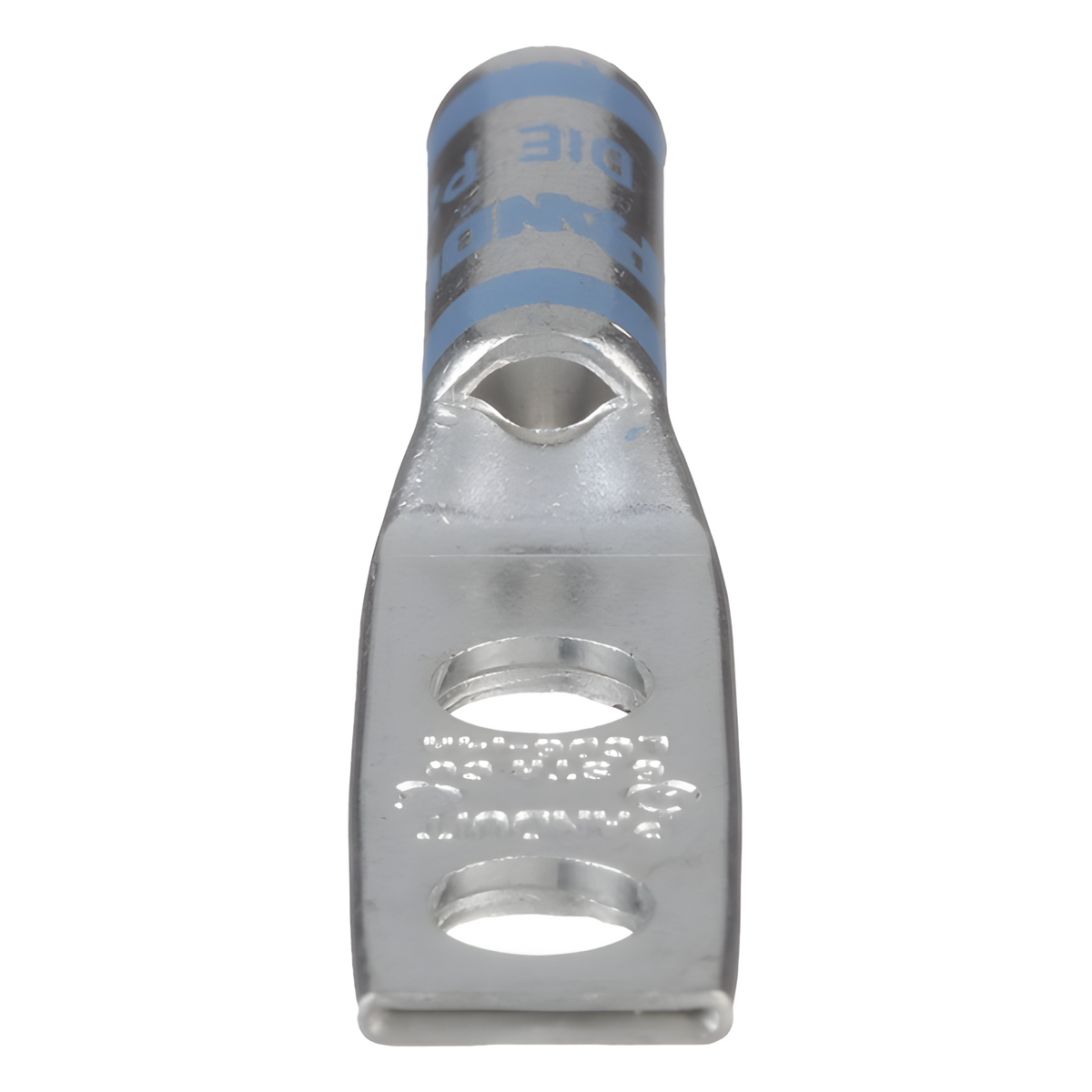 Zapata de compresión LCD6-14A-L para cal. 6 Awg, Doble barreno para tornillo prisionero de 1/4, Espaciado de orificio 16mm, 1 Pz