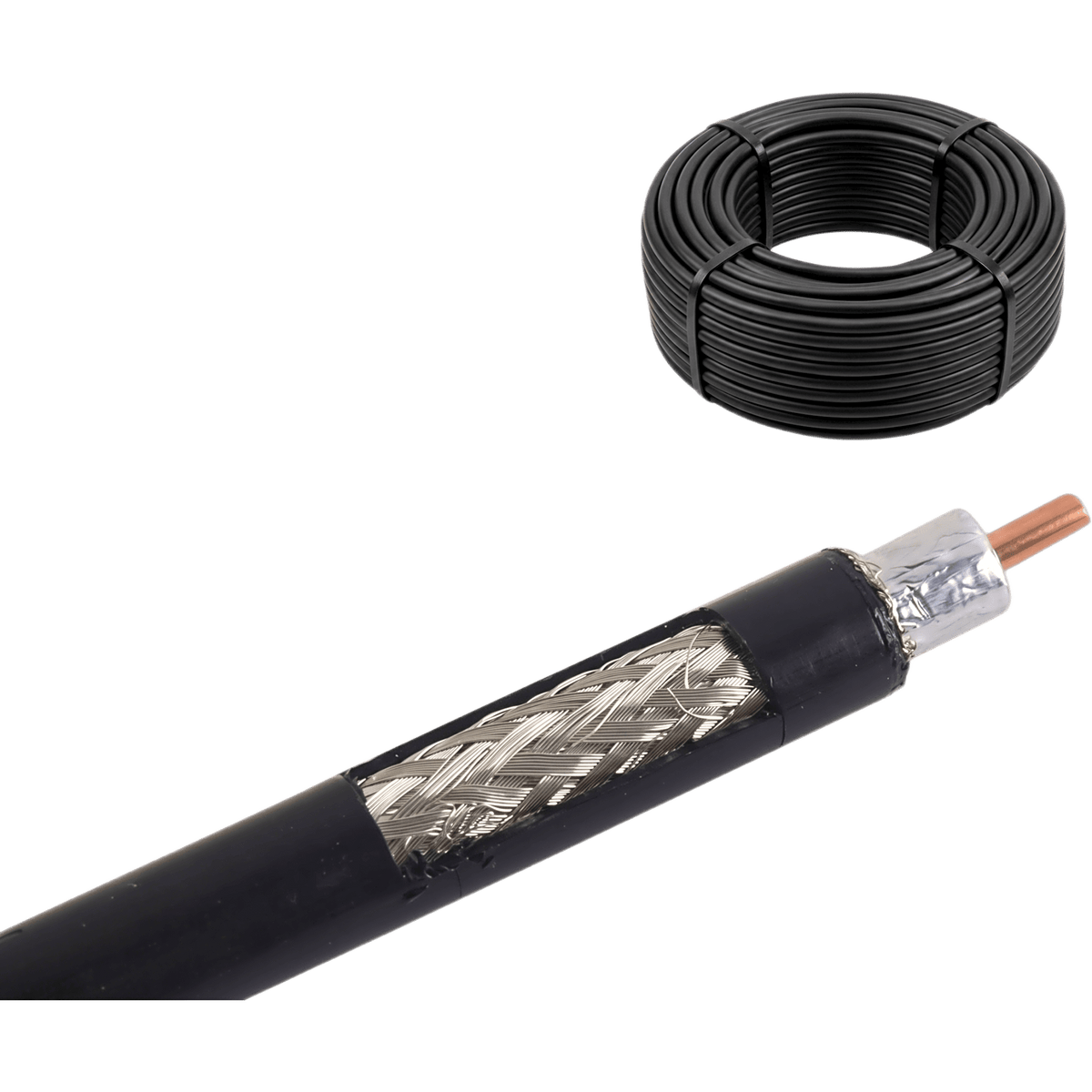 Rollo de 30 metros de Cable Coaxial Tipo RG-8 LMR400 de Baja Pérdida, 50 Ohms