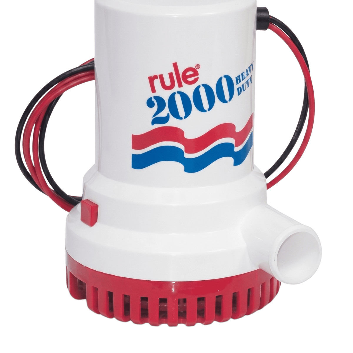 Bomba de Achique Sumergible Rule 10 / 2,000 GPH / 12V CD / Motor de Alta Eficiencia / Ejes de Acero Inoxidable / Protección Térmica TCO