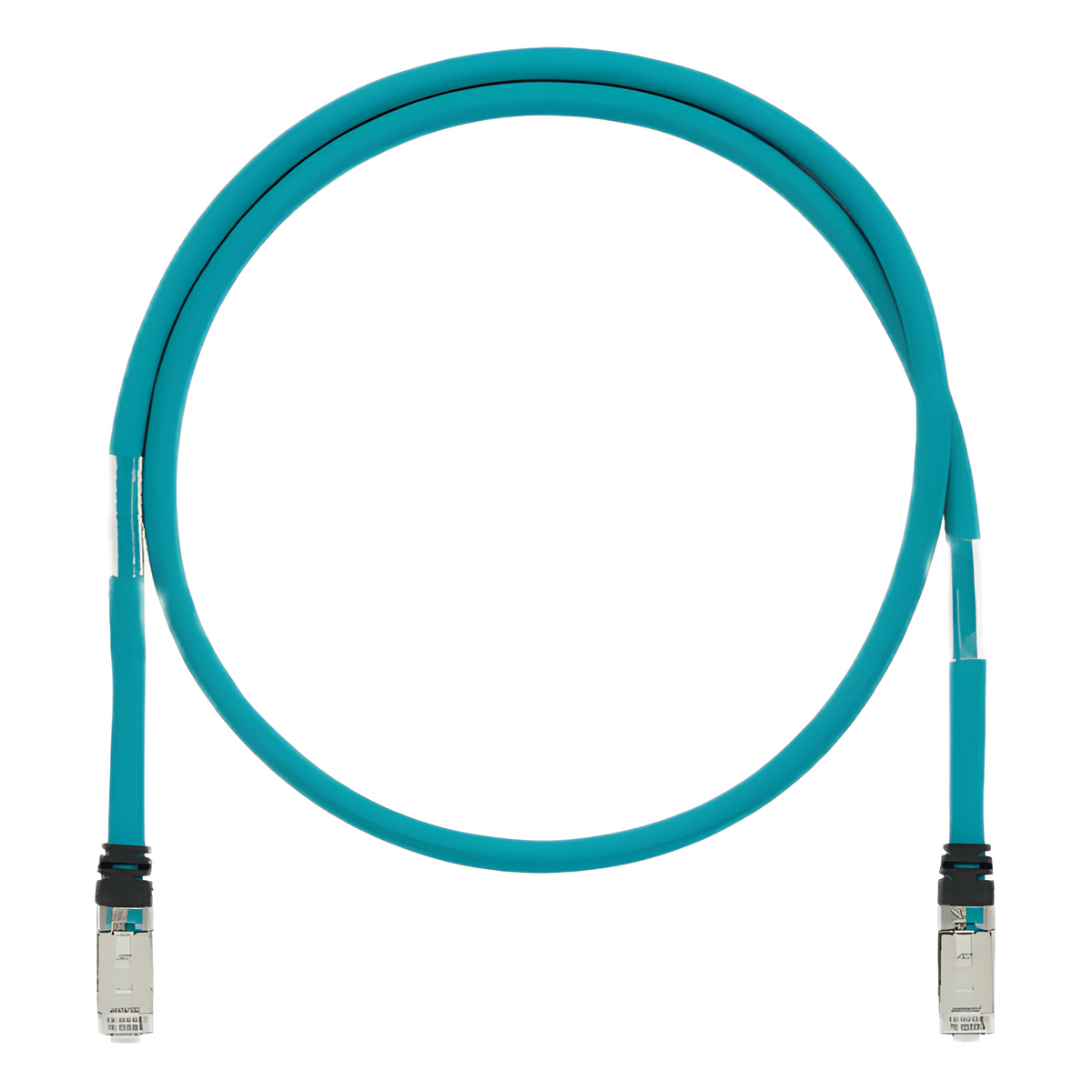Patch Cord Cat6A de Grado Industrial 600V, Blindado SF/UTP, Calibre 26 AWG, Color Aqua, 10 Metros