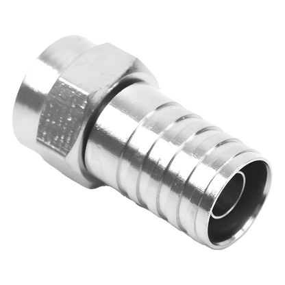 Conector F Macho, Plegable de Doble Blindaje para cable RG-59, Cuerpo de Bronce Niquelado
