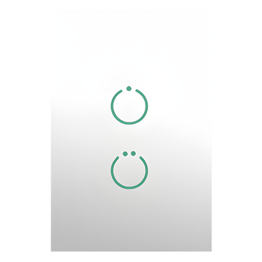 (ZWAVE) Interruptor On/Off panel táctil touch inalámbrico Zwave Plus 2 botones. No requiere cable neutro, Compatible con Hubitat HC8, Álula M2M, otros