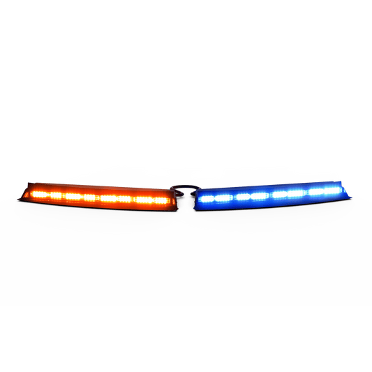 Barra de Luces Para Interior Tipo Visera Universal Tricolor Rojo/Azul/Blanco 144 LED Con Luces De Penetración Sin Bracket, Necesario agregar
