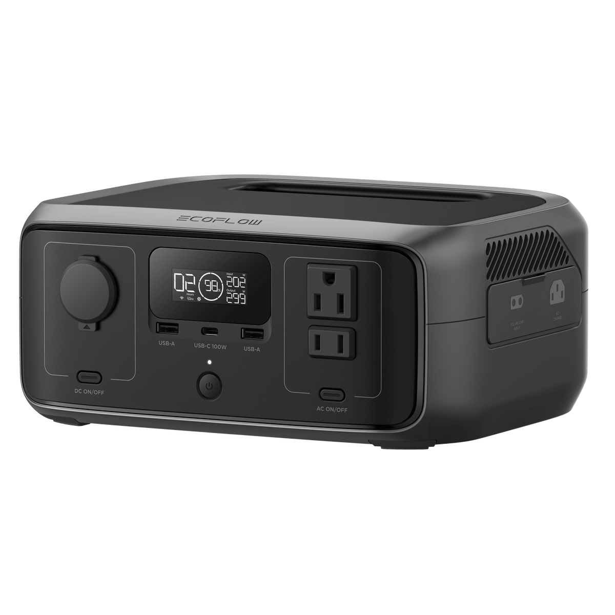 EcoFlow River 3 | Estación de Energía Portátil 245Wh Litio LFP / 2 AC 300 W (Max. 550W) / 1 USB-C 100W / 2 USB -A 12W / Cargador de Coche 8A a 12 o