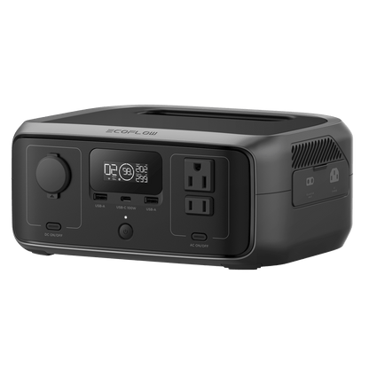 EcoFlow River 3 | Estación de Energía Portátil 245Wh Litio LFP / 2 AC 300 W (Max. 550W) / 1 USB-C 100W / 2 USB -A 12W / Cargador de Coche 8A a 12 o