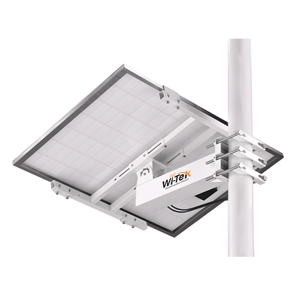 Soporte/Montaje para Panel Solar WI-BRKP133 para Postes / Estructura Galvanizada SGCC 2 mm / Ajuste Ángulo 0-75° / Compatible Postes Redondos 76-133