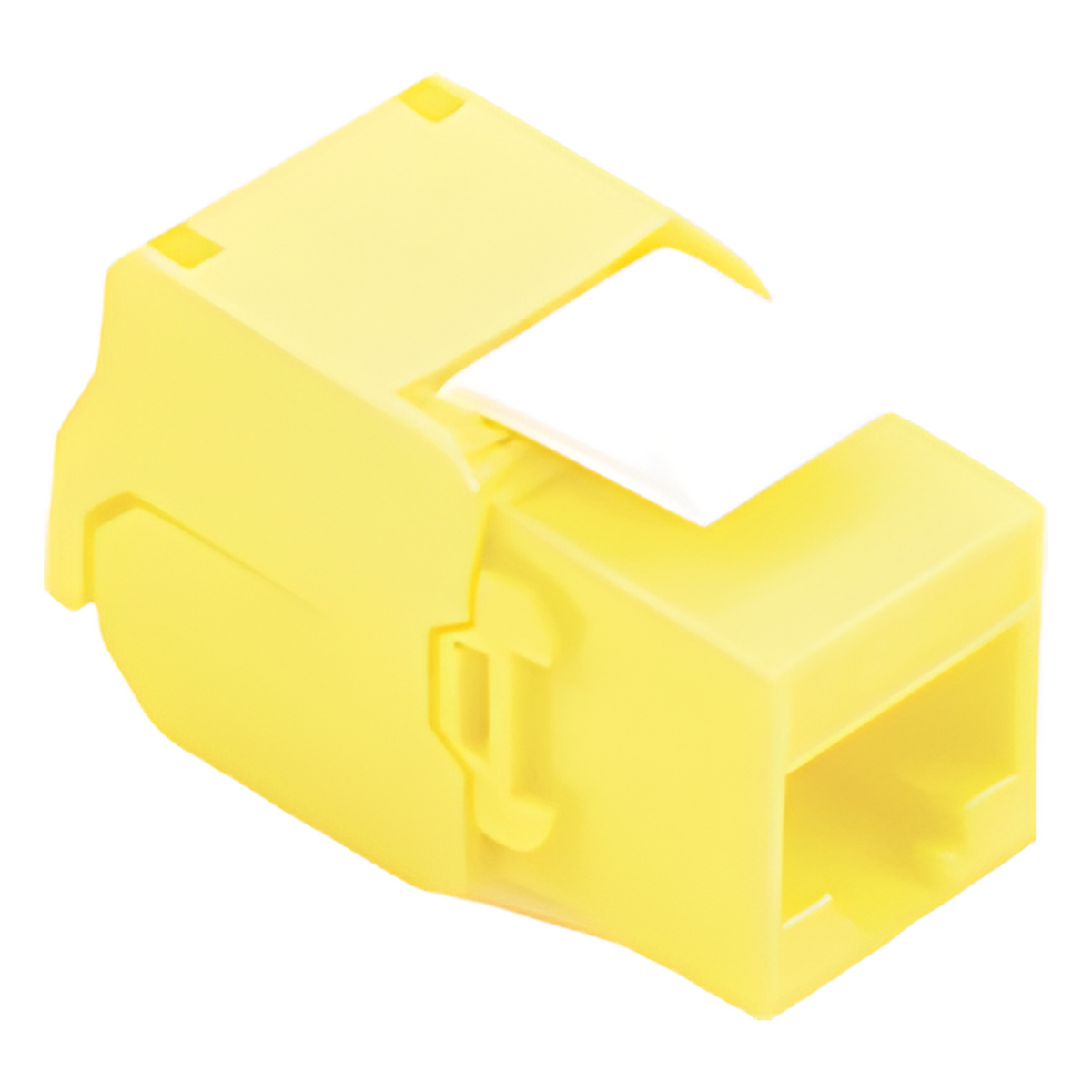Módulo Jack Keystone Cat6A (Toolless), con Terminación en Ángulo 180 - Color Amarillo, Compatible con Faceplate y Patchpanel Linkedpro