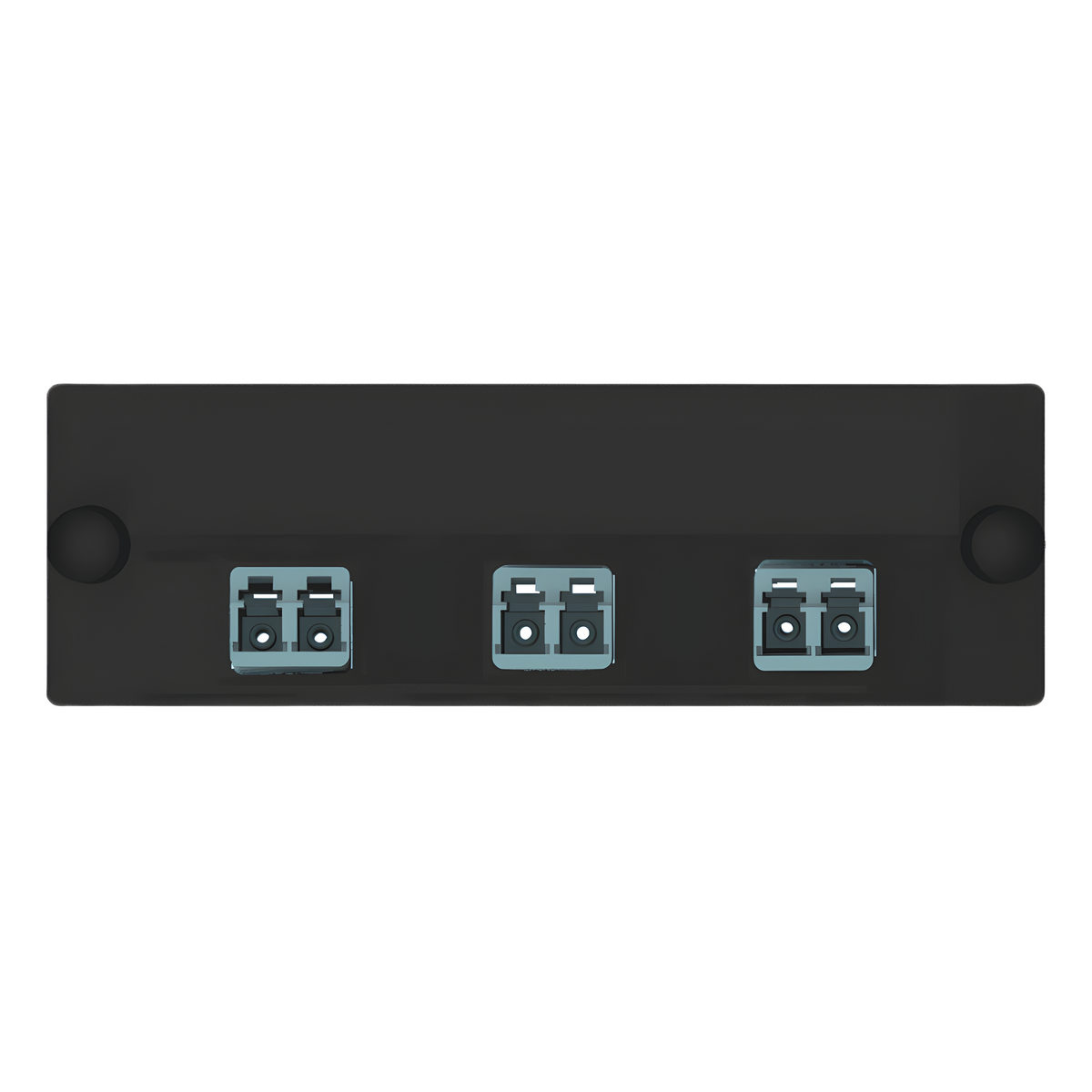 Placa Acopladora de Fibra Optica FAP, Con 3 Conectores LC Duplex (6 Fibras), Para Fibra Multimodo OM3/OM4, Color Aqua