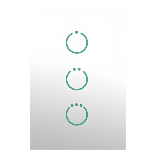 (ZWAVE) Interruptor On/Off panel táctil touch inalámbrico Zwave Plus 3 botones. Compatible con Hubitat HC8, Álula M2M, otro