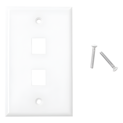 Placa de Pared de 2 Puertos, Keystone, Color Blanco