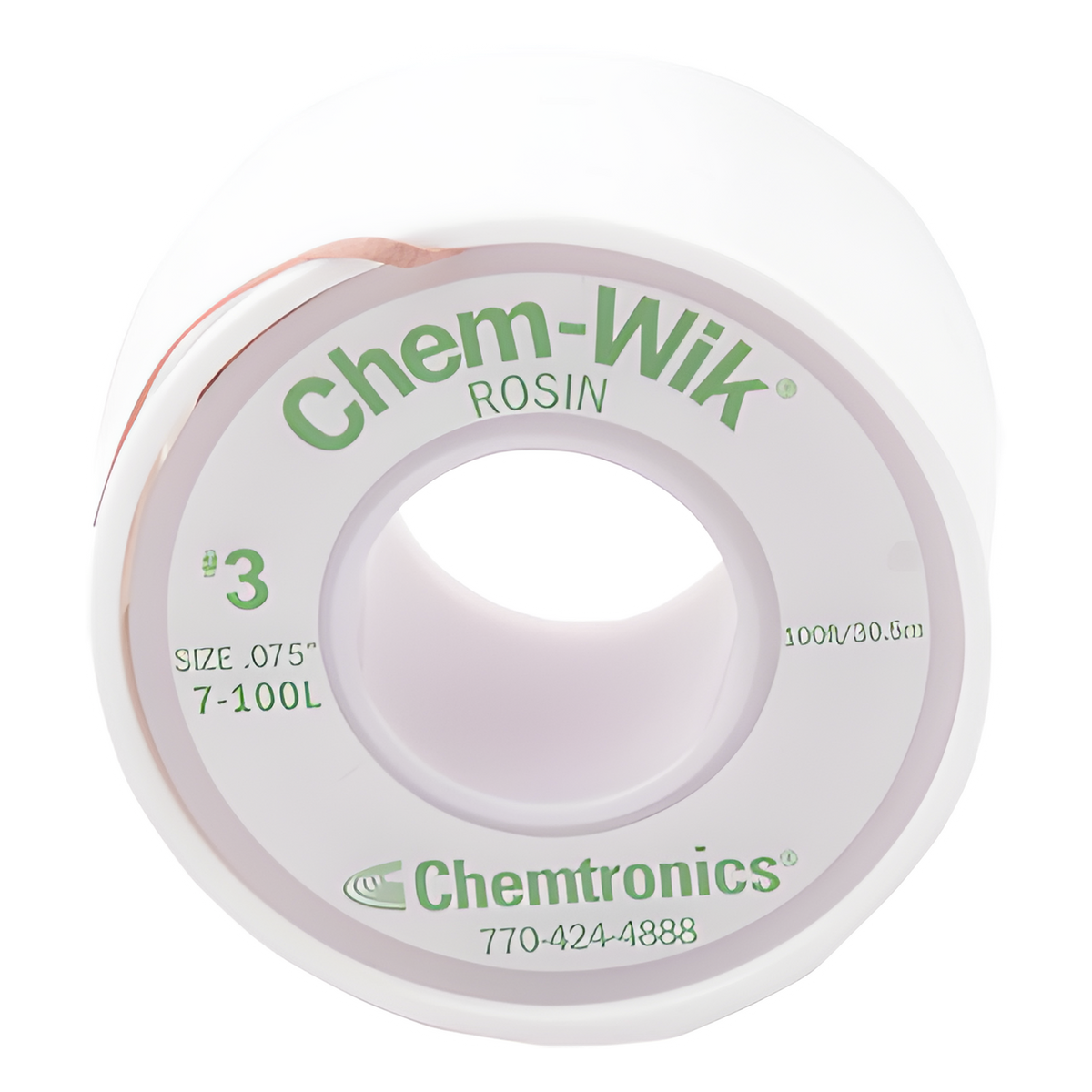 Rollo de Desoldar Chemtronics, 100 ft, 30 mts, 0.075 inches.