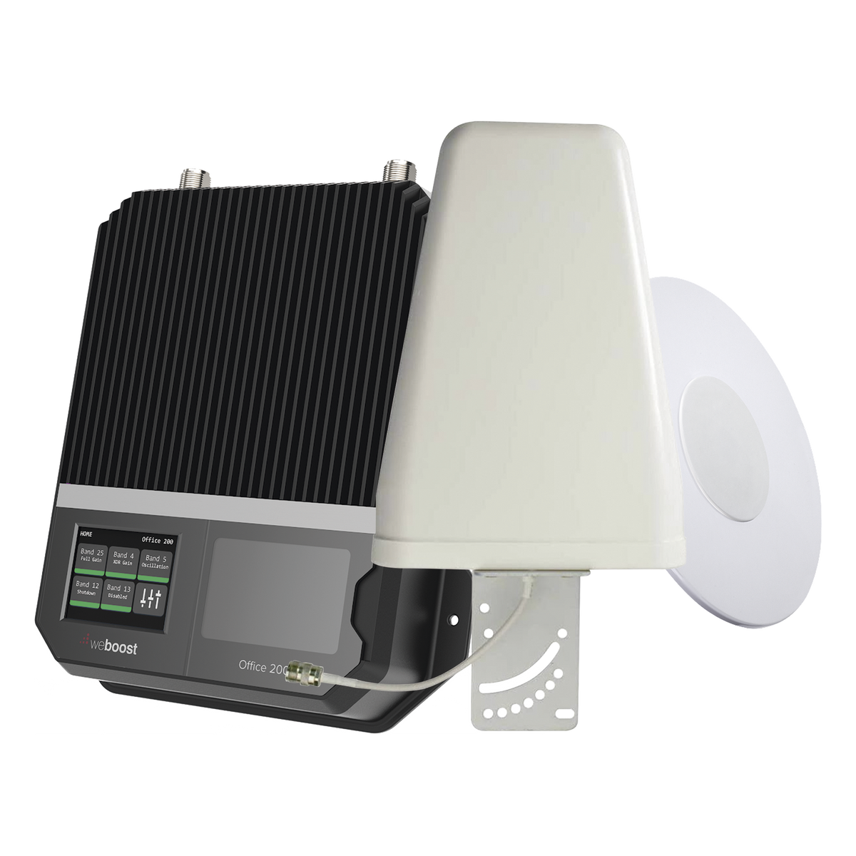 KIT Amplificador Office 200 / Soporta redes 2G, 3G, 4G y Mejora llamadas / Amplifica señal TELCEL, AT&T y MOVISTAR / Con antena direccional / Cubre