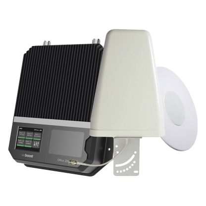 KIT Amplificador Office 200 / Soporta redes 2G, 3G, 4G y Mejora llamadas / Amplifica señal TELCEL, AT&T y MOVISTAR / Con antena direccional / Cubre