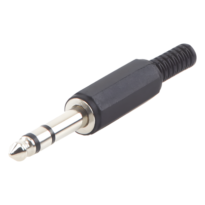 Conector macho de 6,3 mm con funda de plastico (estereo)