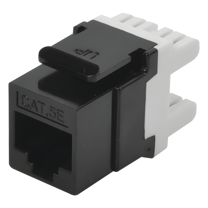 Módulo Jack Keystone Cat5e con Terminación en Ángulo 180 - Color Negro