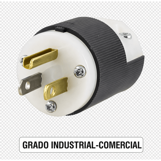 Clavija Entrada Recta/ 15A 125V/ 2 Polos 3 Hilos/ Nema 5-15P/ Grado Industrial- Comercial