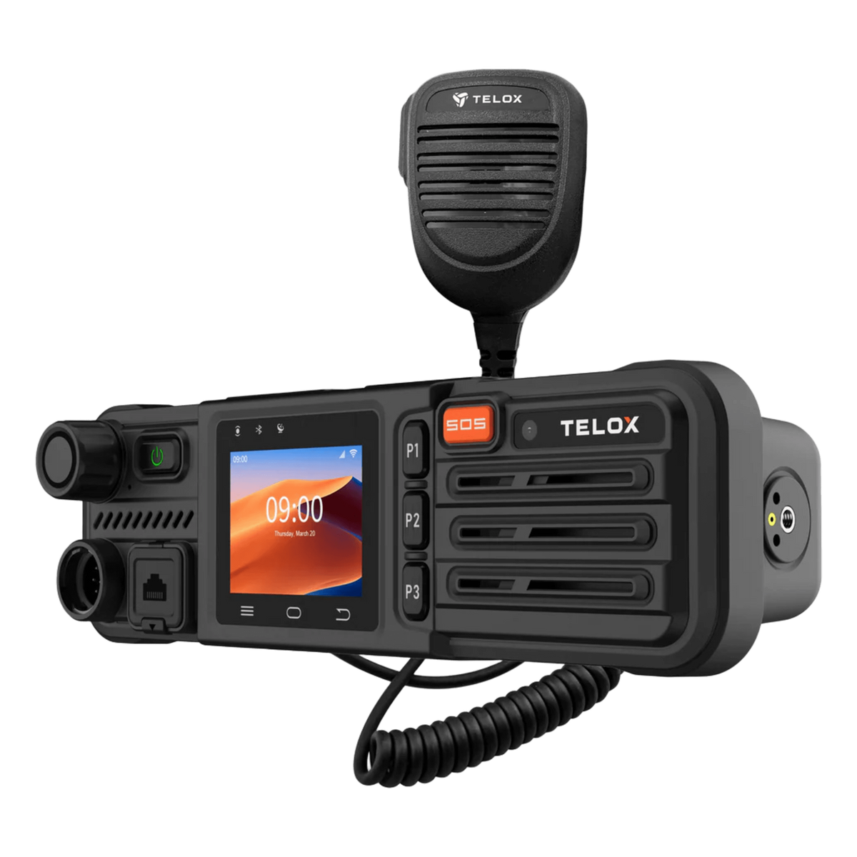 Kit Terminal Vehicular TELOX M3 PoC LTE con Licencia TASSTA T.FLEX 12 meses / SIM YOBI 1GB incluida / Android 12 / Pantalla Táctil 2.0" / Altavoz 5W