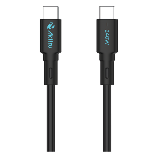 Cable de Carga USB-C a C / 1 Metro (3.28 Pies) / Magnético / Tecnología GaN (Nitruro de Galio) / Fast-Charging / Potencia 240W / Velocidad