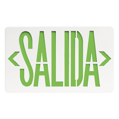Letrero LED de Emergencia SALIDA / Voltaje Dual 120/240 VAC / Montaje Universal / Batería Ni-Cd Incluida