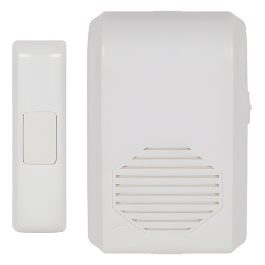 Timbre Inalámbrico Para Puerta Con 10 Tonos, Hasta 150m Linea de Vista, Con Receptor Inalámbrico Incluido, 110Vca