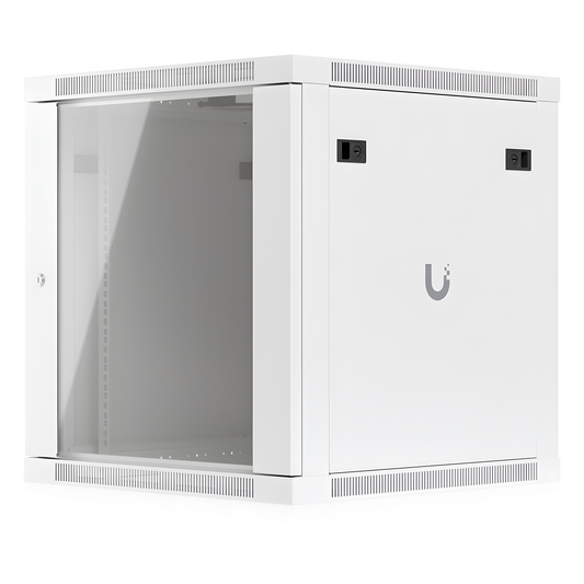 UACC Rack Cabinet 12U (598 x 600 mm) - Gabinete Cerrado para Montaje en Pared con Puerta Frontal de Vidrio Templado, Totalmente Ensamblado con