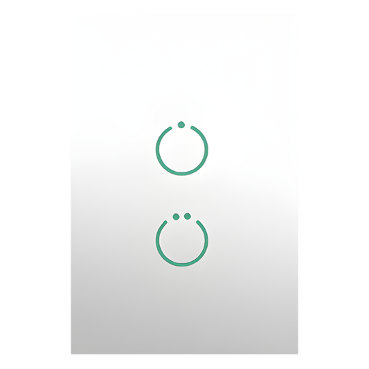 (ZWAVE) Interruptor On/Off panel táctil touch inalámbrico Zwave Plus 2 botones. Compatible con Hubitat HC8, Álula M2M, otro