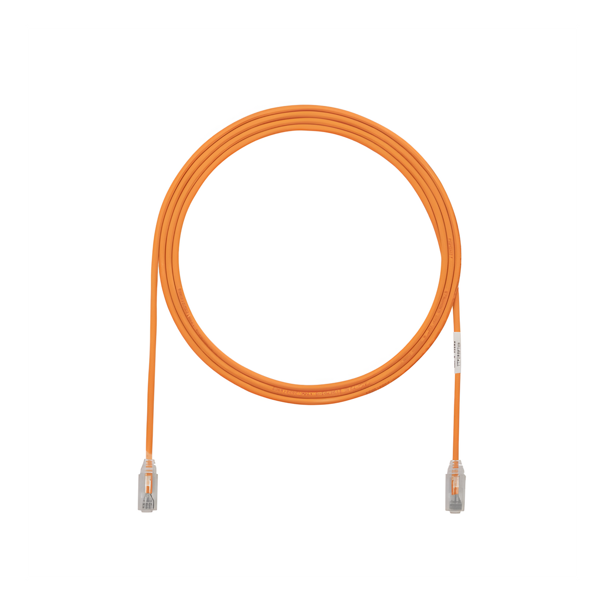 Cable de Parcheo TX6, UTP Cat6, Diámetro Reducido (28AWG), Color Naranja, 20.2 cm (8 Pulgadas)