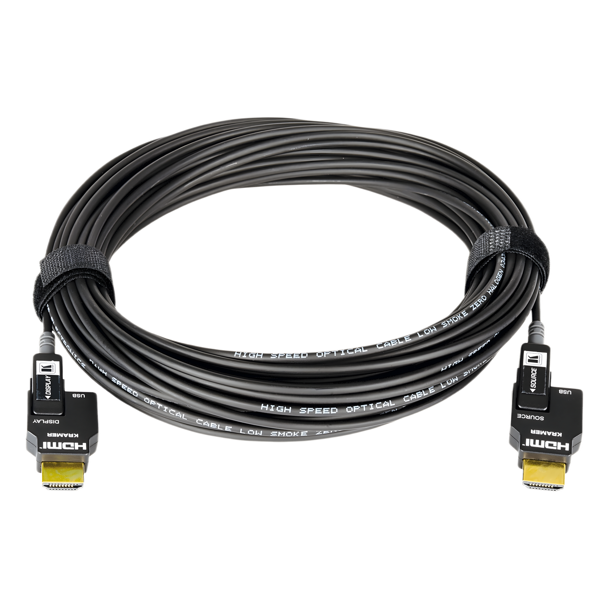 Cable Activo Óptico HDMI 4K 30 mts | 4K@60Hz 4:4:4 | 18 Gbps | Terminales Desmontables Micro-HDMI | Fibra Optica | Libre de Halógenos LSHF | Bañado
