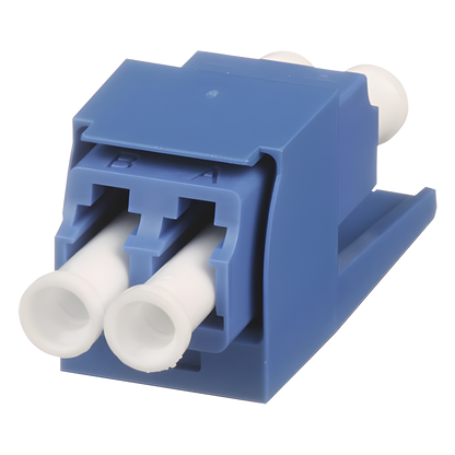 Módulo Acoplador LC Duplex, para Fibra Óptica Monomodo OS1/OS2, Tipo Mini-Com, Color Azul